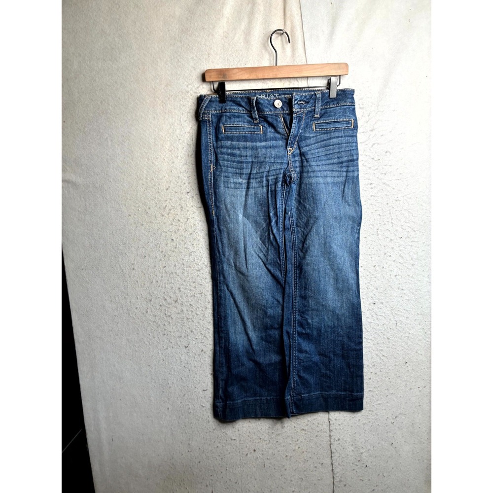Ariat Trouser Jeans Womens 26S Blue Medium Wash Denim Stretch Cotton Wide Leg